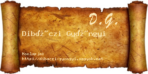 Dibáczi Gyöngyi névjegykártya